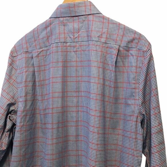 NWOT TOMMY HILFIGER Red & Blue Plaid Button Down L - Picture 4 of 10